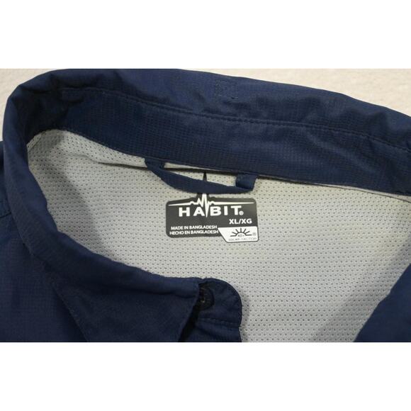 Habit Vented Fishing Shirt Blue Long Sleeve Camping Outdoors Mens Size XL - Picture 7 of 10